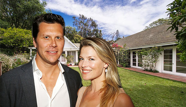 Hayes MacArthur and Ali Larter with the home in Santa Monica (Credit: Getty Images, MLS, Redfin)