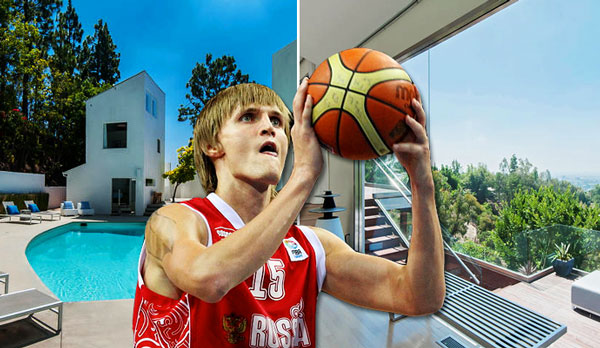 Andrei Kirilenko and his Bel Air house (Credit: Wikimedia Commons, Redfin)