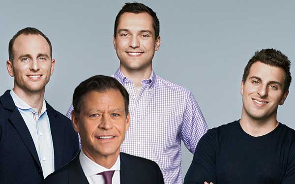Brookfield's Ric Clark and Airbnb founders Joe Gebbia, Nathan Blecharczyk, and Brian Chesky