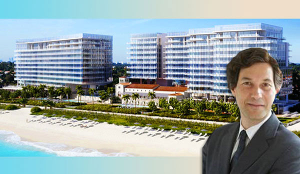 Rendering of the project and Newbury Partners' Richard Lichter (Credit: Four Seasons Private Residences at The Surf Club and Newbury Partners)