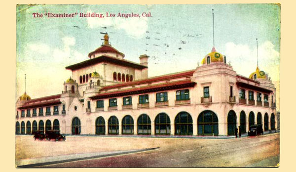 Postcard of Downtown LA's historic Herald Examiner (Credit: Wikimedia Commons)