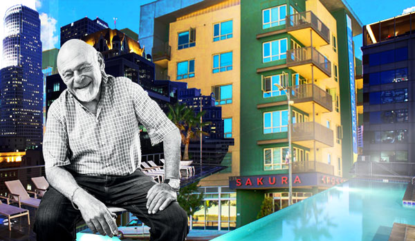 From left: Sam Zell, Sakura Crossing Apartments and The Pegasus (Credit: Studio Scrivo, Equity Apartments)
