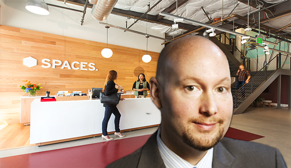 Jeff Doughman and a Spaces shared office location in Menlo Park, California