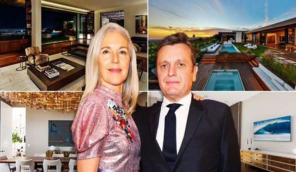 Tom and Ruth Chapman, renderings of property on 335 Trousdale Place (Credit: Getty Images, Redfin)