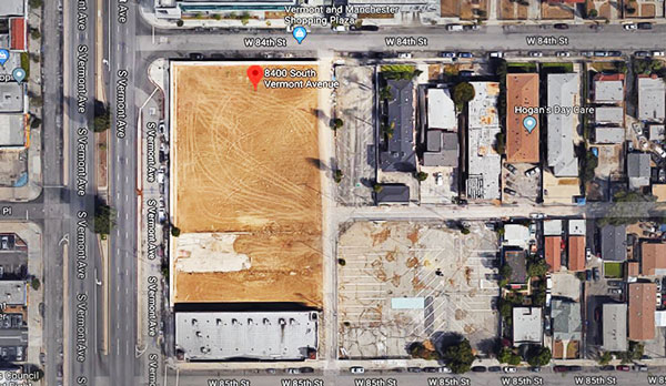 The land at 8400 Vermont Avenue in South LA (Credit: Google Maps)