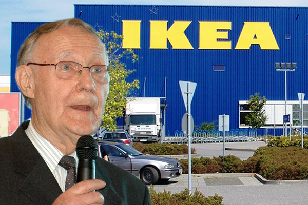 Ingvar Kamprad, left in 2010; Ikea store in Regensburg, Germany, right. (Credit left to right: Ministry of Enterprise, Energy and Communications of Sweden/Sandra Baqirjazi; High Contrast/Wikimedia Commons)