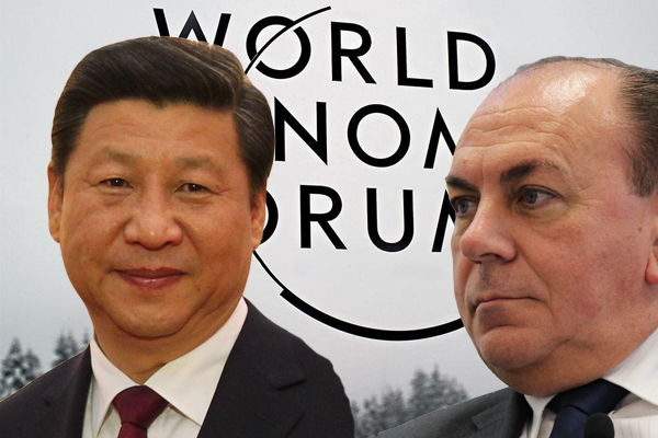 Left, Xi Jinping in October 2013; right, UBS Chairman Axel Weber. (Credit left to right Antilong Wikimedia Commons; Policy Exchange; back photo by Ministério da Indústria, Comércio Exterior e Serviços)