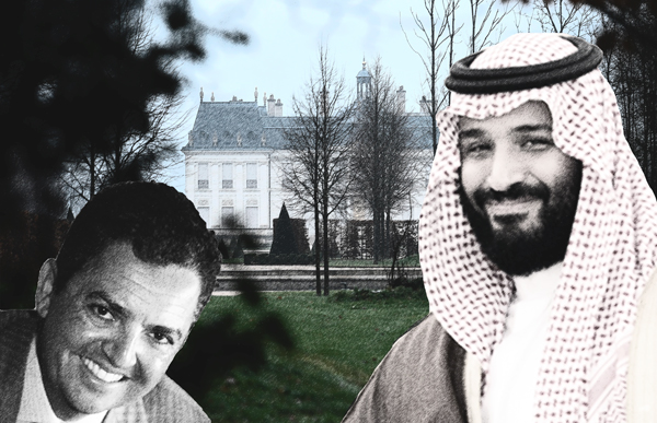 From left: Emad Khashoggi, the Chateau Louis XIV and Mohammad bin Salman (Credit: LinkedIn and Getty Images)