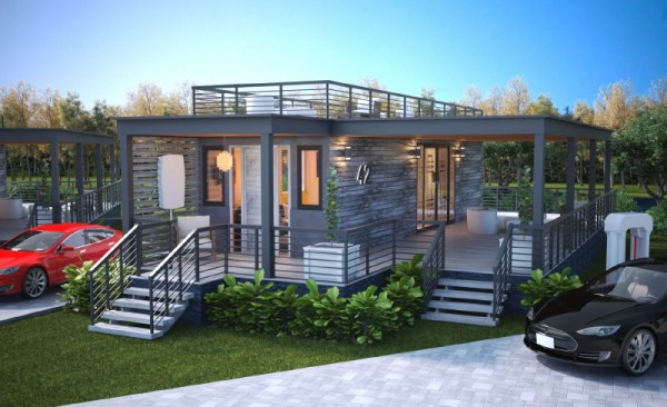 Rendering of a "zero energy" house at Hunters Point Resort &amp; Marina in Cortez, Florida