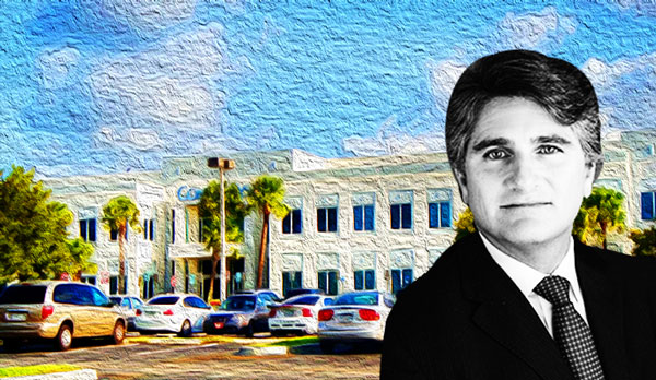 Sawgrass Place West and Bridge Investment Group’s Jonathan Slager (Credit: Newmark Knight Frank and Bridge Investment Group)