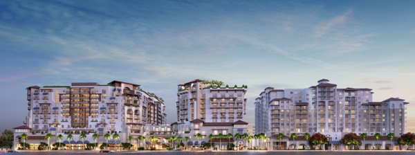 Rendering of Mandarin Oriental Boca Raton hotel and the Residences at Mandarin Oriental Boca Raton condominium