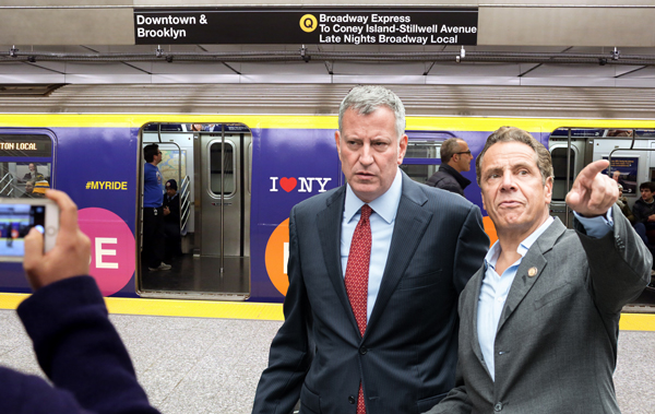 Mayor Bill de Blasio, Gov. Andrew Cuomo and the Second Avenue Subway (Credit: Getty Images)