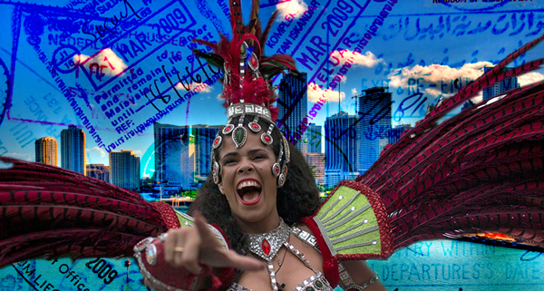 Miami and a Brazilian Carnival dancer (Credit: Flickr and Getty Images)