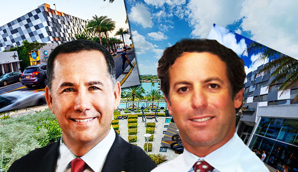 Aerial photo of the retail portfolio, former Miami Beach mayor Philip Levine and Scott Robins (Credit: RobinsCompanies, Wikimedia Commons)