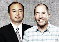 Softbank's Masayoshi Son and Katerra's Michael Marks (Credit: Getty Images and Katerra)