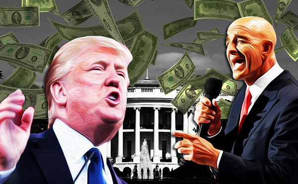 Thomas Barrack and Donald Trump (Art by Erica Press for<em> The Real Deal</em>) (Credit: Getty Images, Gage Skidmore, Pixabay, Max Pixel)