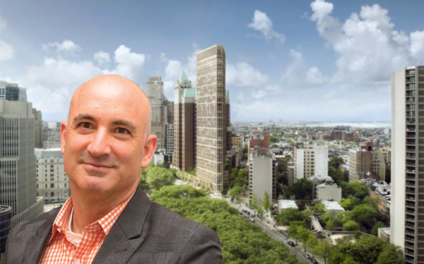 David Kramer and a rendering of 1 Clinton Street (Credit: Marvel Architects)