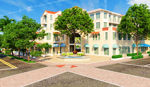 A rendering of the planned Midtown Delray Beach development (Credit: Hudson Holdings)