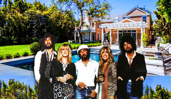 Lindsey Buckingham's home and Fleetwood Mac (Credit: RedFin, Wikimedia Commons)