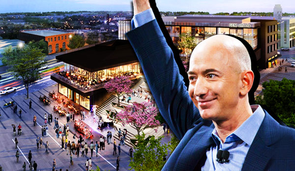 Jeff Bezos and Culver Studios (Credit: Jeff Bezos photo by David Ryder/Getty Images, Combined Properties Inc.)