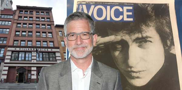 Peter Barbey, 36 Cooper Square and the final Village Voice issue (Credit: Getty Images)