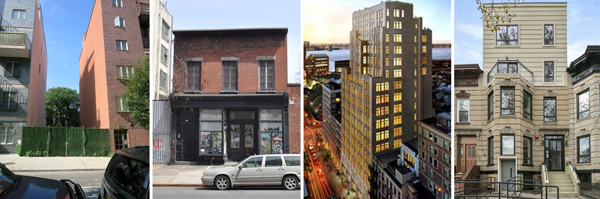 From left: 110 Skillman Street, 79-17 Metropolitan Avenue, 143 Reade Street and 1405 Hancock Street