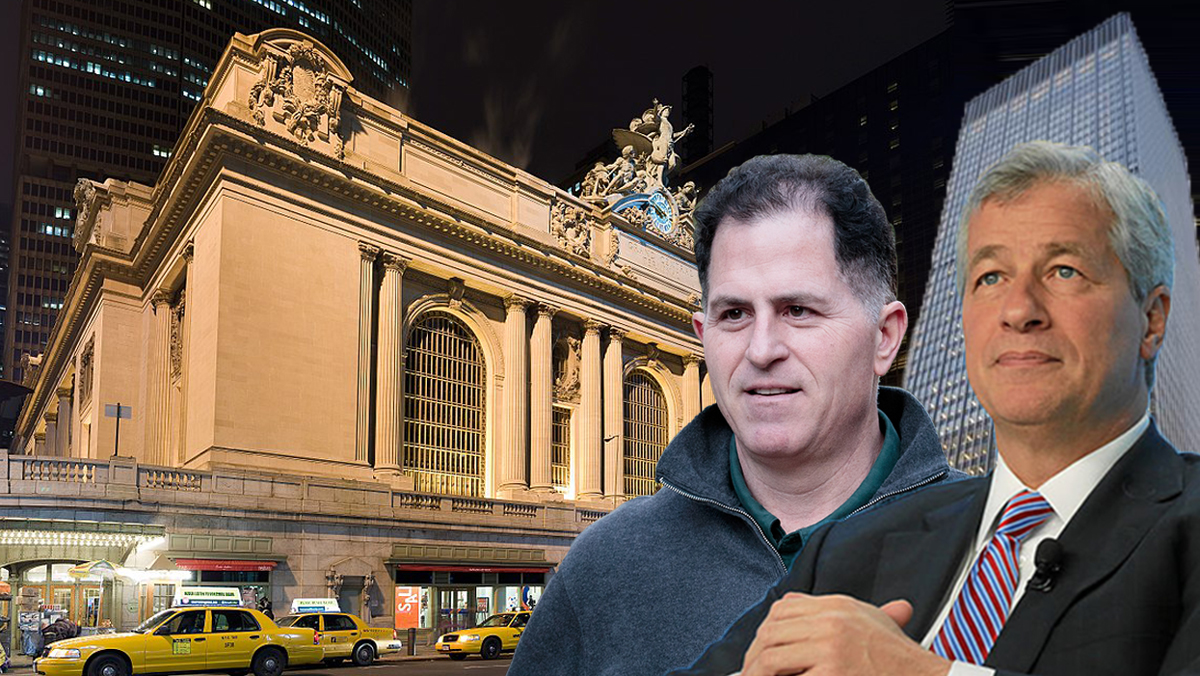 From left: Grand Central, 270 Park Avenue, Michael Dell and Jamie Dimon (Credit: Getty Images)