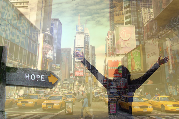 Times Square. (Credit from back: Sam Valadi; Max Pixel; pol sifter/Flickr)