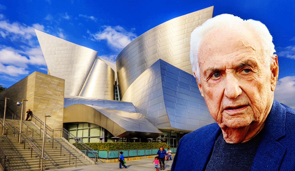Architect Frank Gehry and the iconic Walt Disney Concert Hall (Credit: Getty Images)