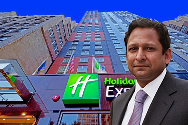 Jay Shah and the Holiday Inn Express in Times Square (Credit: Hersha and Holiday Inn)