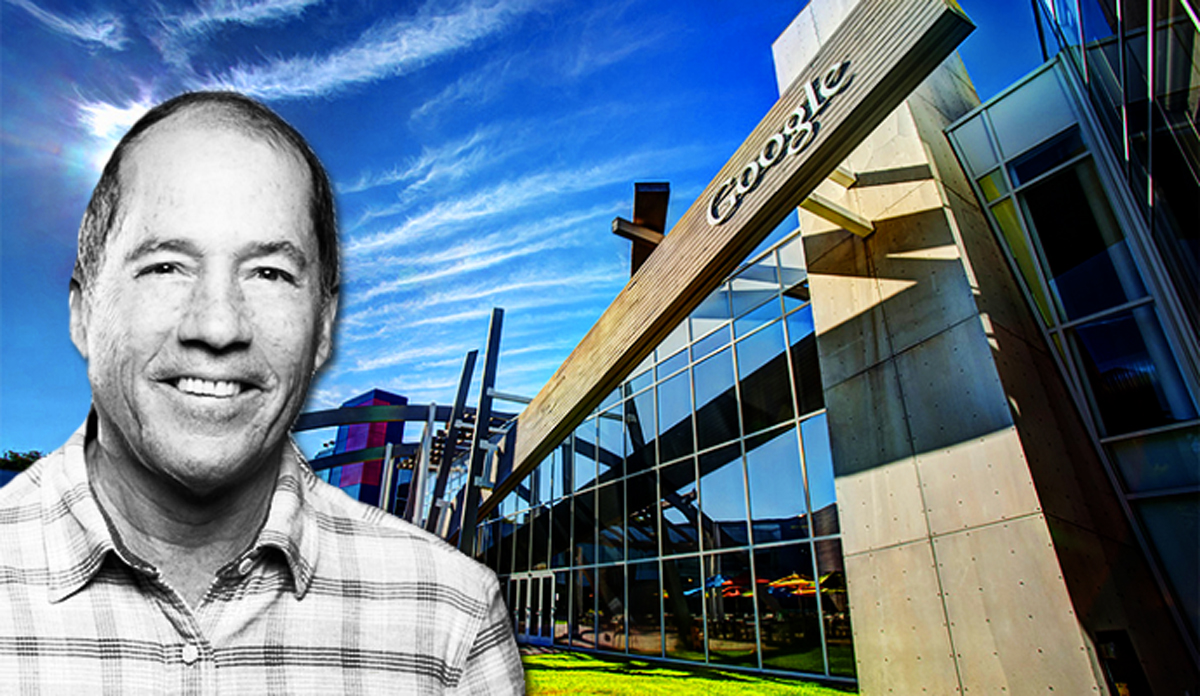 Googleplex in Mountain View, California and Katerra’s Michael Marks (Credit: Robbie Shade/Flickr, Katerra)
