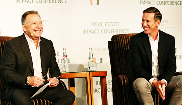 Steve Witkoff and Arne Sorenson at the University of Miami Real Estate Impact Conference (Credit: University of Miami)