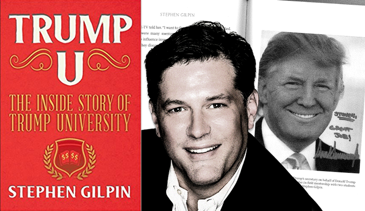 “Trump U: The Inside Story of Trump University,” Stephen Gilpin and Donald Trump (Credit: OR Books)