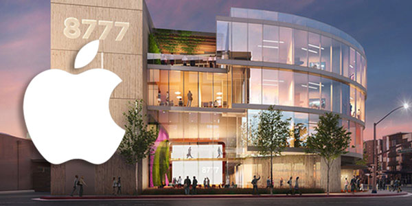 Rendering of project at 8777 Washington, with Apple logo (Wikimedia Commons)