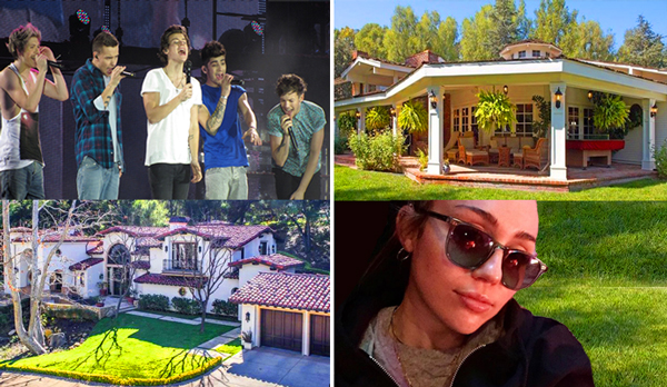 Miley Cyrus and One Direction (Credit: Twitter, Businesswire, Variety, Wikimedia Commons)