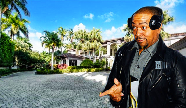 Timbaland and his house at 10395 Southwest 67th Avenue in Miami (Credit: Photo by Matt Winkelmeyer/Getty Images, Realtor)