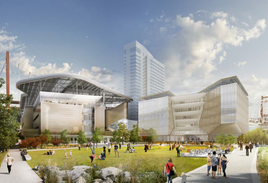 Rendering of the education center and hotel (Credit: Cornell Tech and Snøhetta)