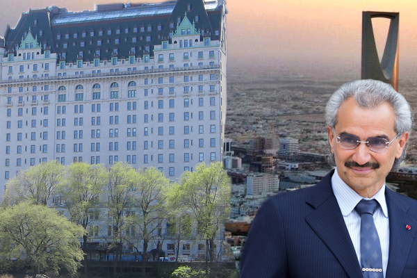 From left: The Plaza Hotel, Riyadh, Prince Alwaleed bin Talal. (Credit: Pixabay, Getty)