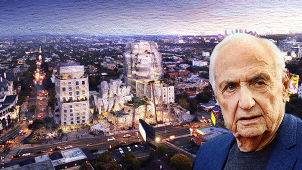 Frank GehryFrank Gehry and a rendering of 8150 Sunset Boulevard