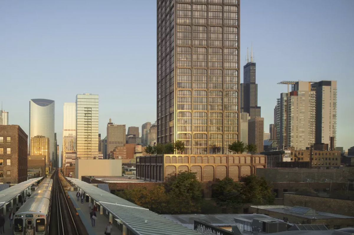 Previous rendering of Fulton Market condo tower (Credit: Related Midwest)