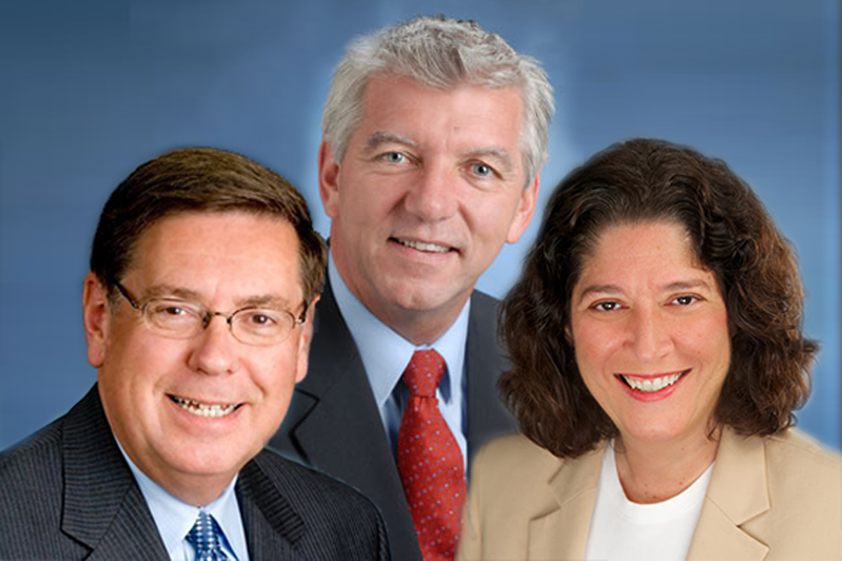 From left: James Seward, Kevin Cahill and Maria Vullo