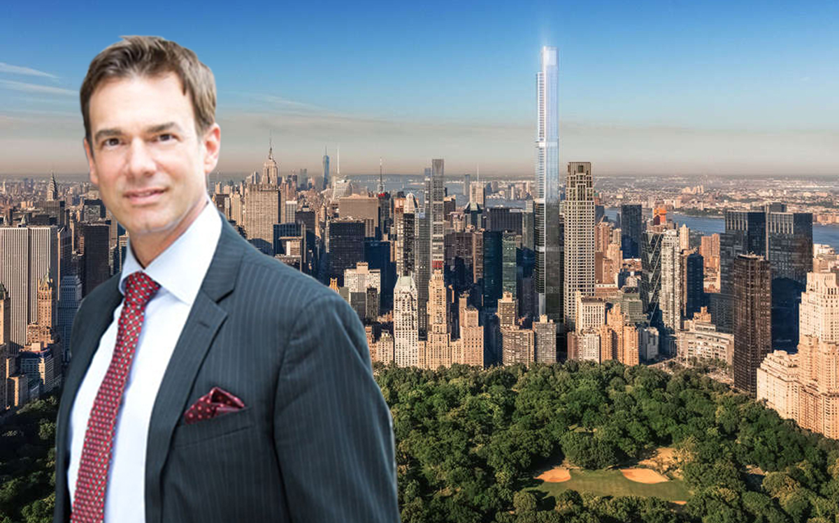Jason Karadus and Central Park Tower (Credit: Town Residential and Extell Development)