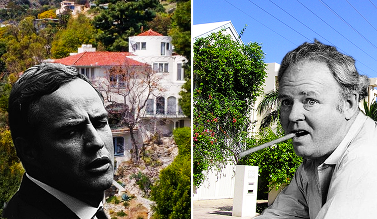 Marlon Brando and his home, Carroll O'Connor and Broad Beach (Credit: Sothebyshomes, Wikimedia Commons)