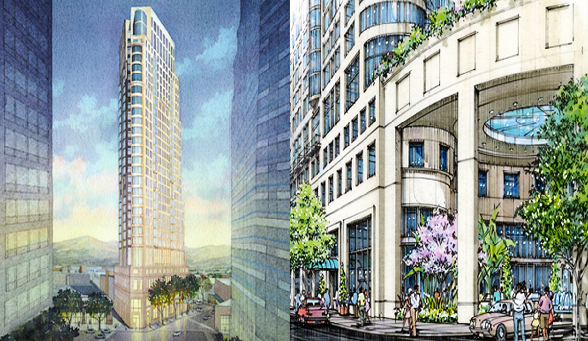 A rendering of the 29-story condominium tower in Westwood (Robert A.M. Stern)