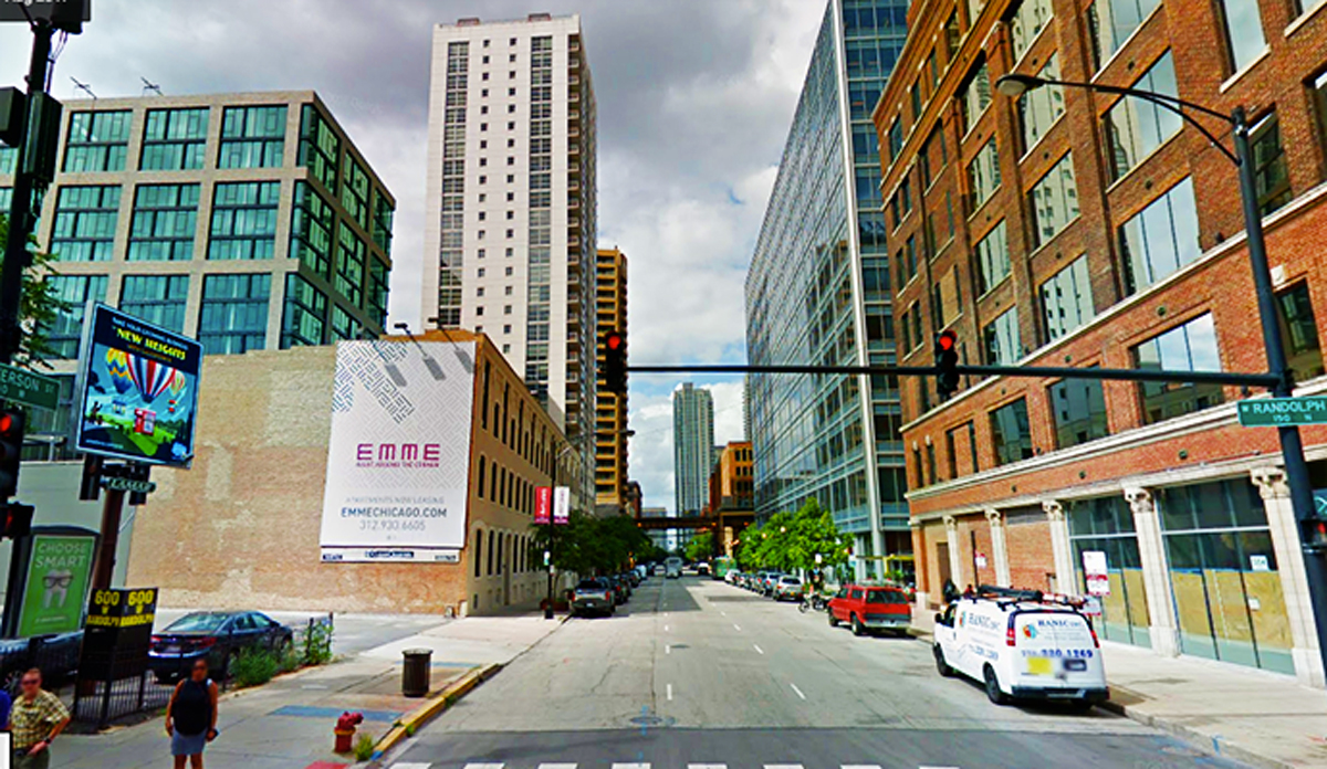 This billboard near 600 West Randolph Street has led to a lawsuit