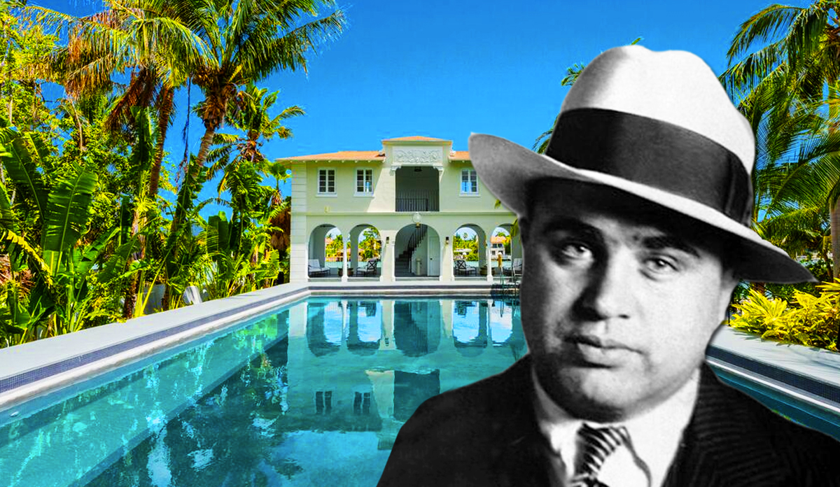 93 Palm Avenue and Al Capone (Credit: EWM Realty International, Wikimedia Commons)