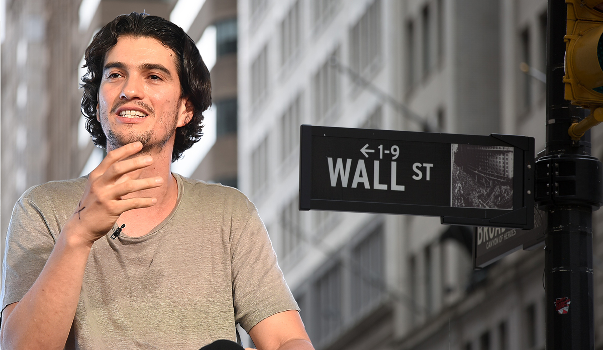 Adam Neumann and Wall Street (Credit: Getty Images and Public Domain Pictures)