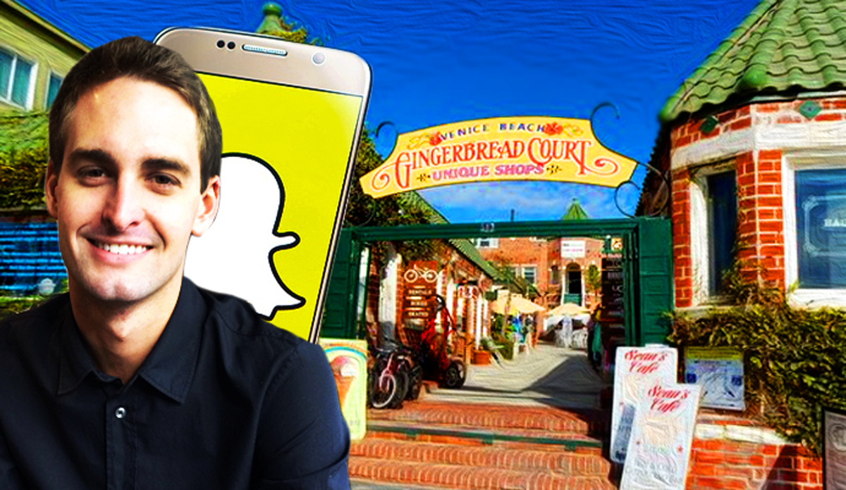 Evan Spiegel with Gingerbread Court (Credit: Pixabay, Wikimedia Commons)