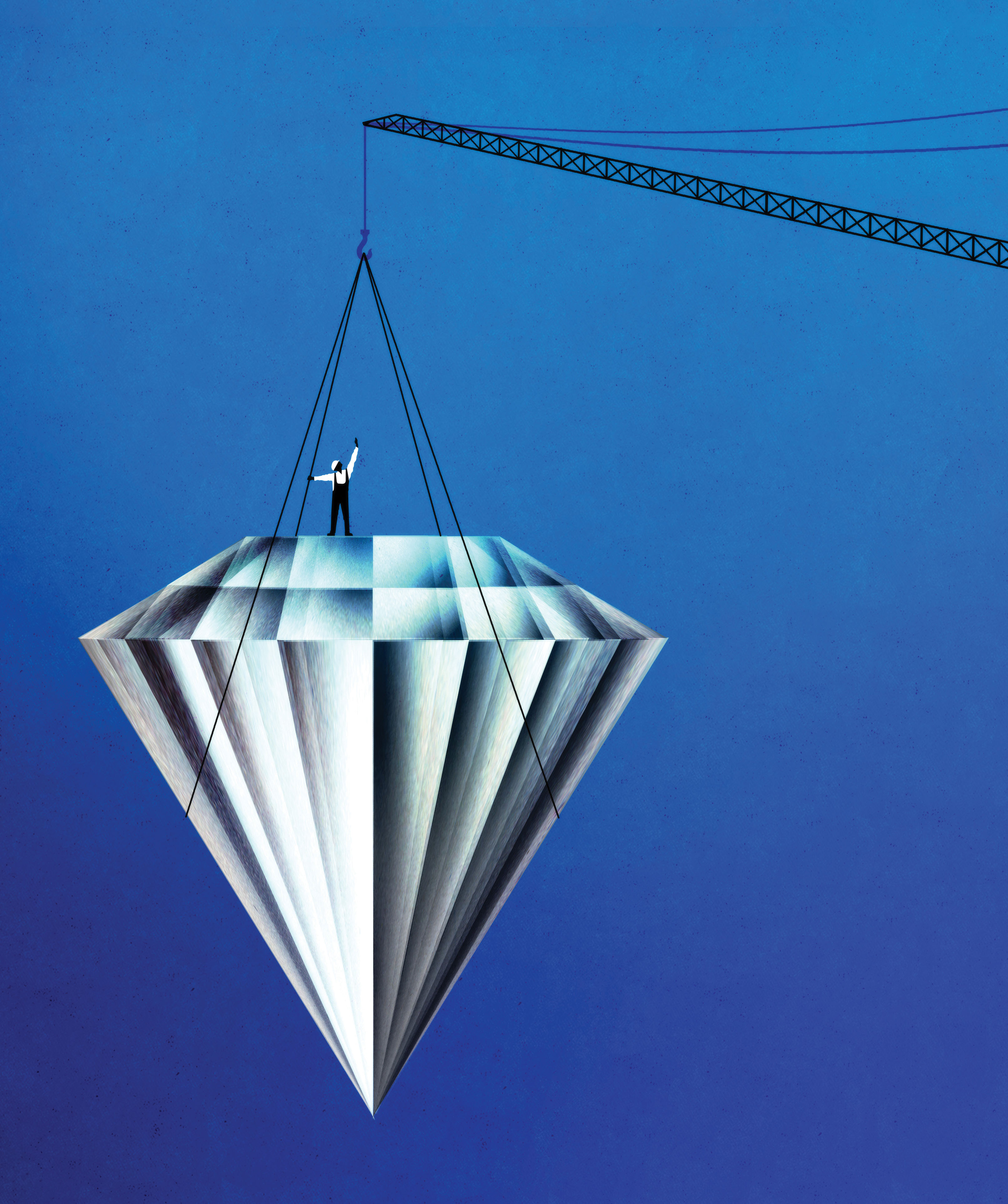 The global gem trade has deep ties to NYC’s real estate industry, which is filled with many who cut their teeth cutting diamonds. (Illustration by Brian Stauffer)