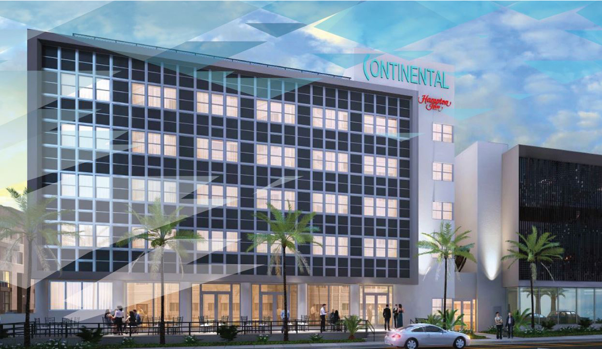 Rendering of the Continental on Collins, a Hampton Inn &amp; Suites